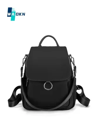 Women's Retro Large Capacity Nylon Backpack, Girls' Korean Fashion Handbag, Textured Shoulder Bag School Bag Travel Bag Back Bag for College Students and Teenagers 