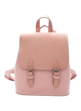 Polyurethane Solid Backpack Pink 