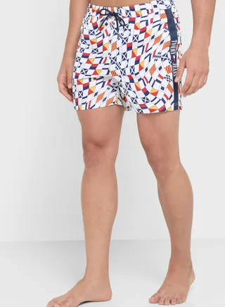 Flag Print Swim Shorts