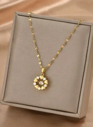 Trendy Stainless Steel Gold Plated Necklace For Women 