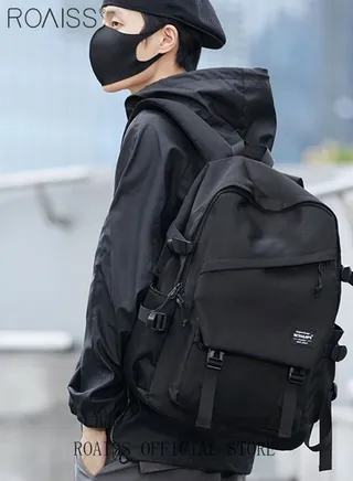 Classic Large Capacity Backpack Fit 17 Inch Laptop Multifunction Casual Water Resistant Oxford Double Shoulder School Bag 