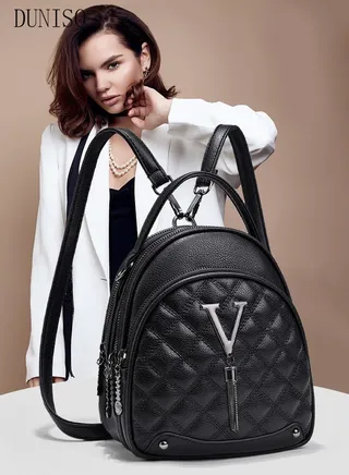 Women's Backpack Fashionable Travel Backpack For Women Faux Leather School Backpack Shoulder Bag For College Girls Students Black 