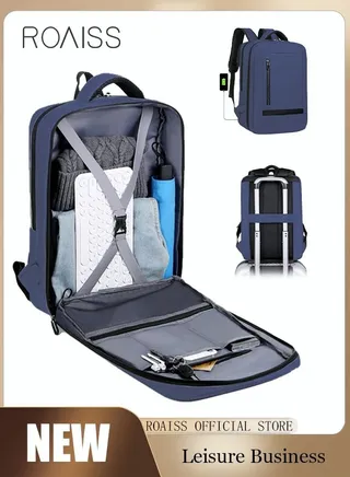 Multifunction Breathable Backpack with USB Port Casual Minimalist Waterproof Nylon Light School Bag for Men 15.6" Laptop 