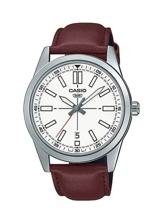 Men's Analog White Dial Leather Band MTP-VD02L-7EUDF 