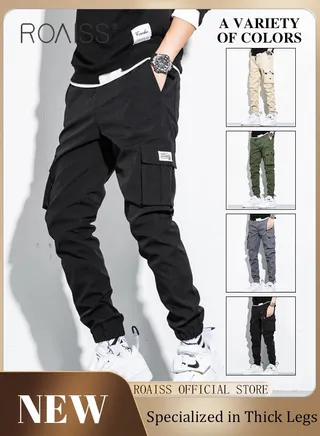 Men's Cargo Pants Casual Pants with Elastic Drawstring Suitable for Various Body Types Simple and Trendy 