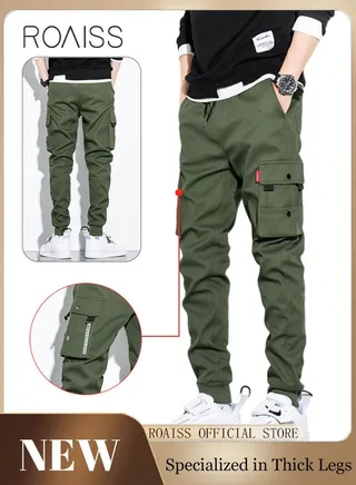 Men's Cargo Pants Casual Pants Loose Fit Ankle-Tied with Elastic Drawstring Suitable for Various Body Types Casual and Trendy 