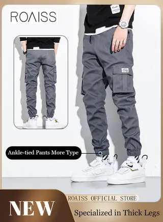 Men's Cargo Pants Casual Pants with Elastic Drawstring Suitable for Various Body Types Simple and Trendy 