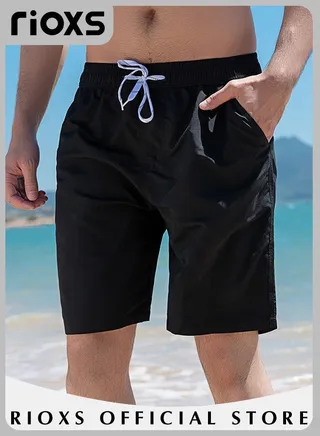 Men's Swim Trunks Casual Quick-Drying Beach Shorts Swimwear Bathing Suit With Pockets 