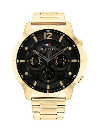 Tommy Hilfiger Men's Analog Quartz Watch with Stainless Steel Strap 1710511, Black 