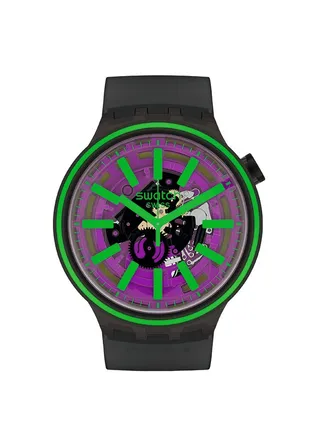 Pink Taste Black  Silicon Strap Watch 