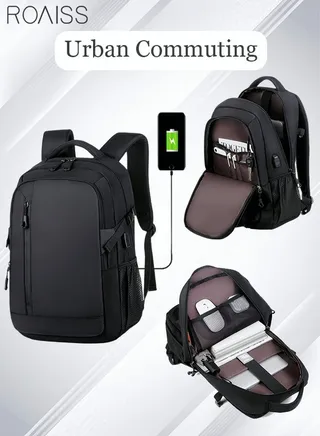 Fits 17 Inch Laptop Backpack Business Backpack 3 in 1 College Bookbag For Work School Travel Flight with USB Port Waterproof Casual Computer Daypack for Men Black 