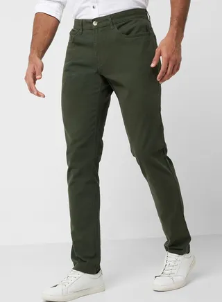 Thomas Scott Men Smart Slim Fit Easy Wash Chinos Trousers