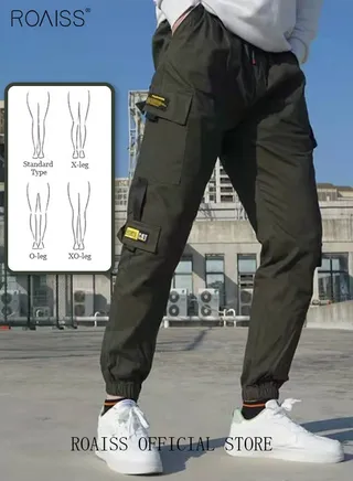 Men's Cargo Pants Casual Pants with Elastic Drawstring Suitable for Various Body Types Simple and Trendy 