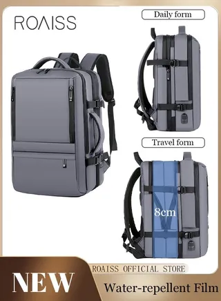 Scalable Large Capacity Laptop Backpack Business Backpack College Waterproof Travel Backpack Suitable for 17 Inch Laptops for Men and Women with USB Charger 