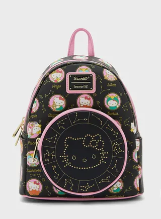 Kids Leather Hello Kitty Zodiac Sign Backpack 