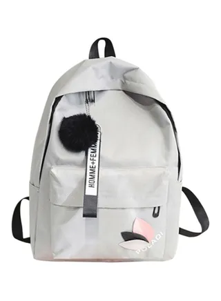 Polyester Backpack Grey/Pink/Black 