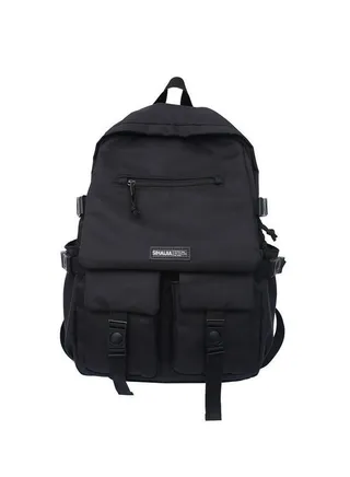 Classic Large Capacity Backpack Multifunction Casual Water Resistant Oxford Double Shoulder School Bag Black 