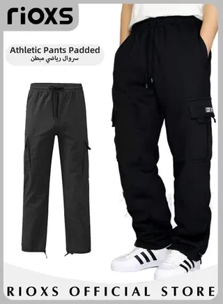 Men's Hiking Cargo Pants Relaxed Fit Drawstring Elastic Waist Joggers Sweatpants Sports Athletic Trousers with Pockets 