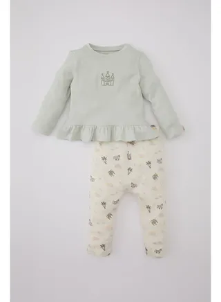 Babygirl New Born Regular Fit Bike Neck Long Sleeve Knitted Set - 2 Pieces 