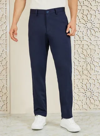 Solid Slim Fit Knitted Pants