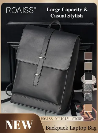Vintage Travel Laptop Backpack for Men Business Anti Theft Durable Leather Bags Casual Large Capacity Students Daypack 