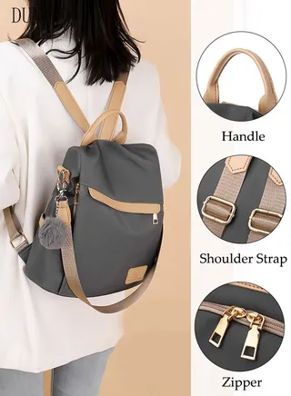 Vintage Waterproof Travel Backpack For Women Large Capacity Daypack School Backpack Anti Theft Double Shoulder Backpack For College Girls Students Black 