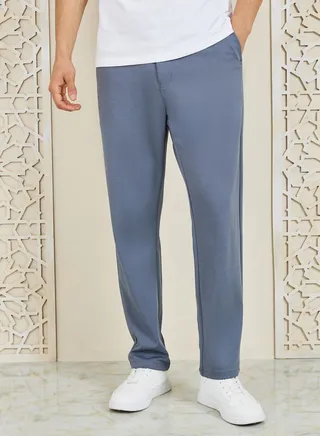 Solid Slim Fit Knitted Pants