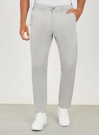 Solid Slim Fit Cotton Stretch Chino