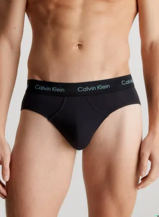 Men's 3 Pack Briefs - Cotton Stretch -  cotton elastane blend, Black 