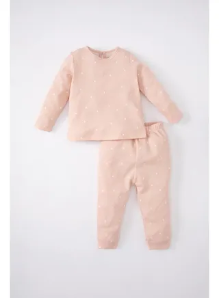 Babygirl Regular Fit Bike Neck Long Sleeve New Born Knitted Set -2 Pieces 