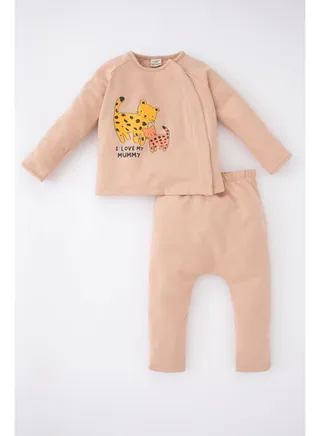Babygirl Regular Fit Bike Neck New Born Knitted Set - 2 Pieces 