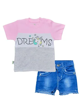 Baby Set T-shirt & denim Shorts set 