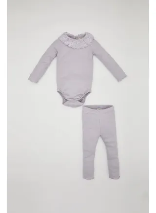 Babygirl New Born Regular Fit Big Neck Knitted Set - 2 Pack 