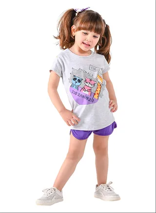 Kids Girls Set Two Pieces Top & Shorts 