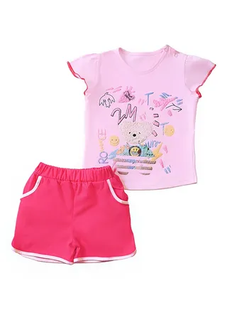 Baby Girls Set Two Pieces Top & Shorts 