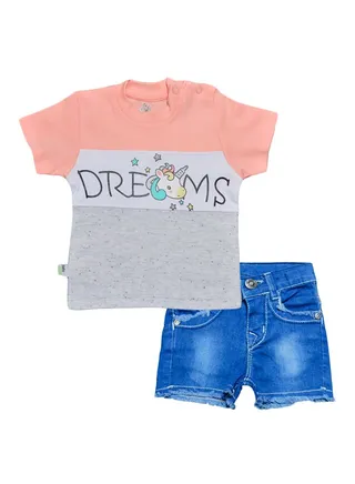 Baby Set T-shirt & denim Shorts set 