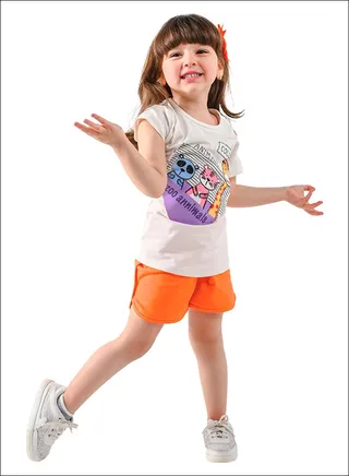 Kids Girls Set Two Pieces Top & Shorts 