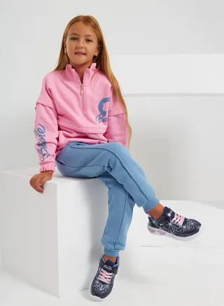 Girls  Printed Cotton Set of sweatshirt and pants 