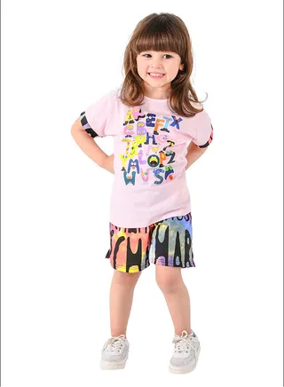 Kids Girls Set Two Pieces Top & Shorts 