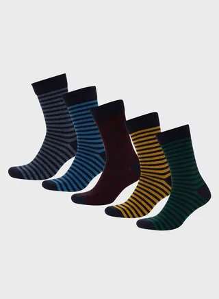 Man 5 Piece Cotton Long Socks 