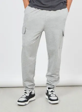 Oversized Melange Cargo Cuff Jogger 