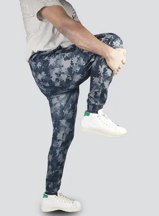 Flush Mens Camouflage Cargo Pants Stretchable, Skinny-Fit Trousers with 6 Pockets 