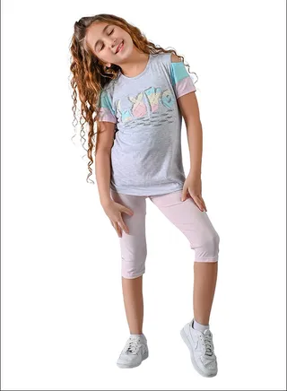Kids Girls Set Two Pieces Top & leggings 