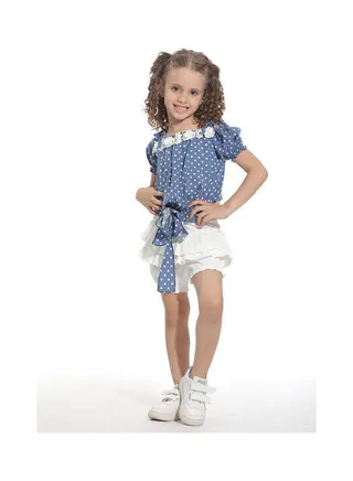Casual Polka Dot Mid-Rise Cowl Neck sets Blue 