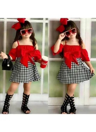 A very elegant girl's dress in summer 