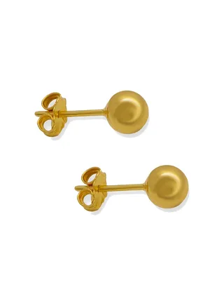 22 Karat Gold Earrings Ball Stud 