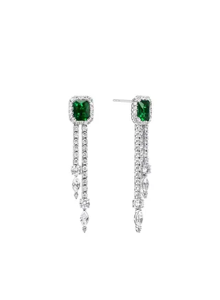 AWNL Women's Earrings with Green Zirconia Gemstones Gift for Wife Girlfriend Mother 