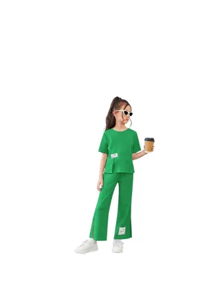 Girls green two-piece suit 