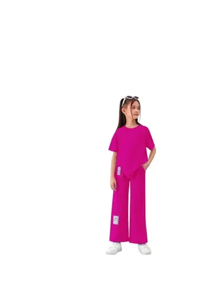 Two-piece fuchsia girls' suit 