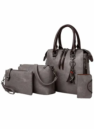 Women's Shoulder Crossbody Tote and Handbag Set Of 4 for Traveling Party Shopping Gift and Casual Use 